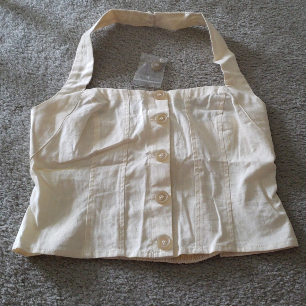 Free People Is This Love Halter Top Creme NWT - Picture 7 of 7